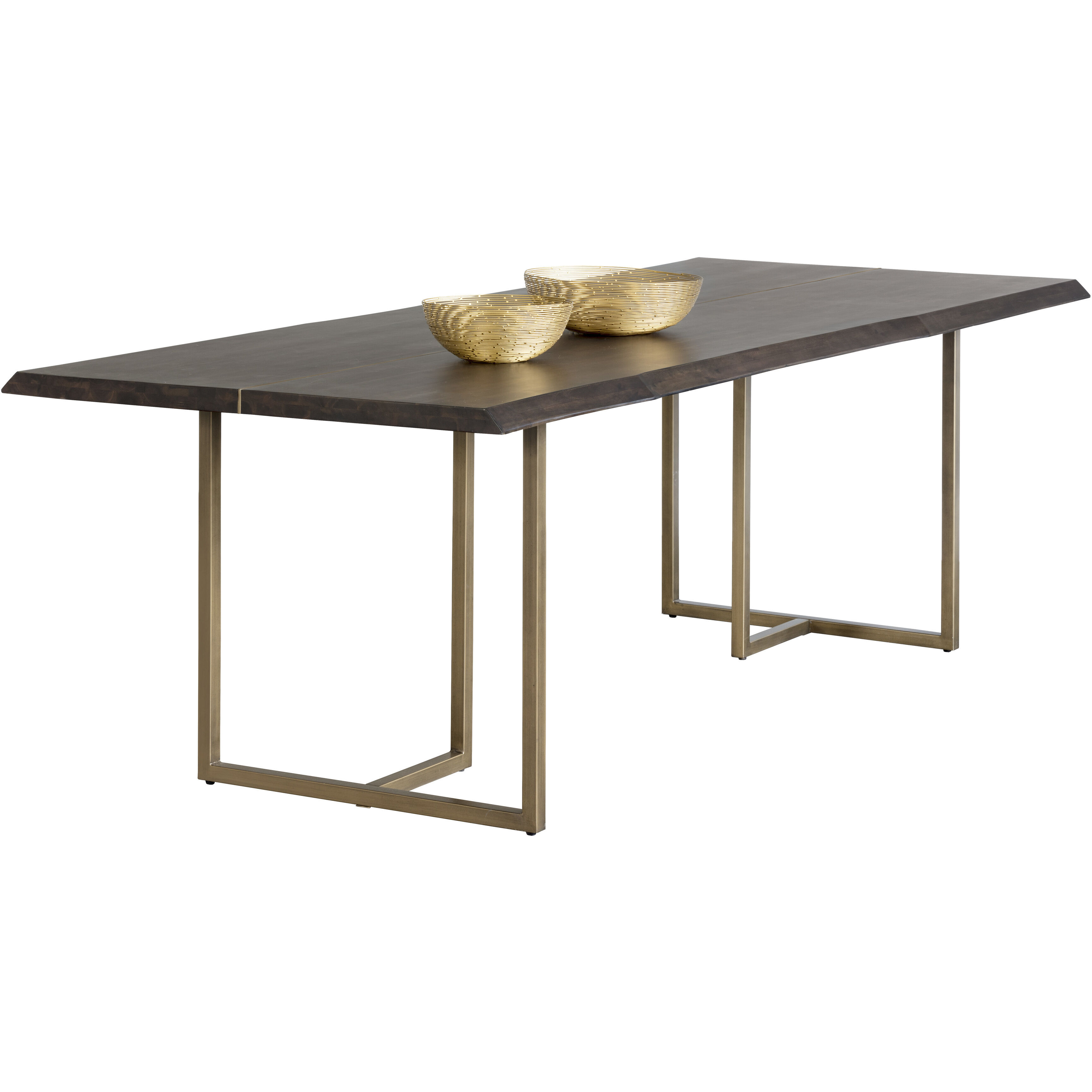 Donnelly 95 X 39.5 inch Antique Brass / Dark Mango Dining Table